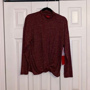 Glittery turtleneck light sweater